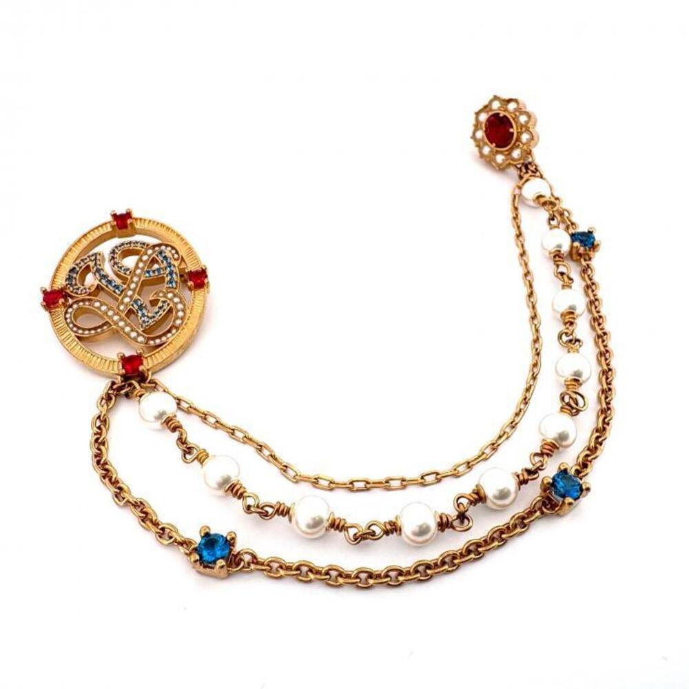 LOUIS VUITTON Red Pearl Brooch